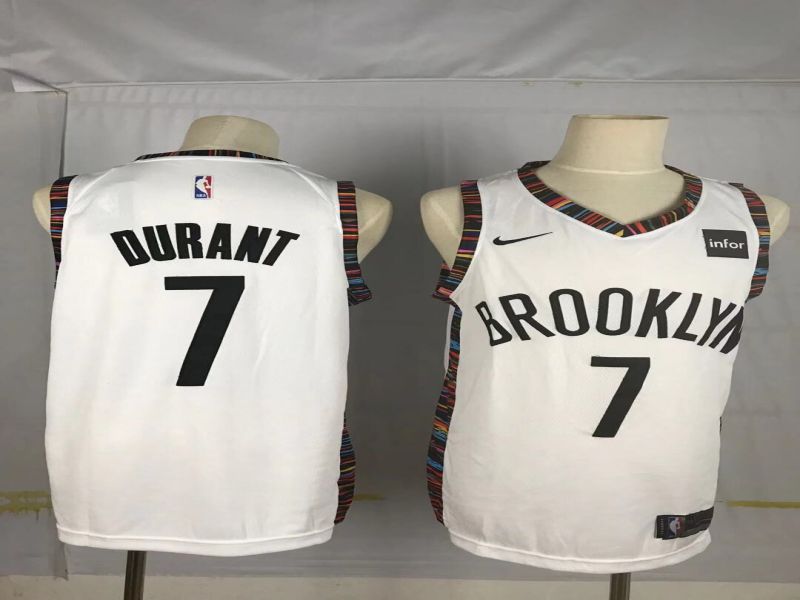 Men Brooklyn Nets 7 Durant White City Edition Game Nike NBA Jerseys